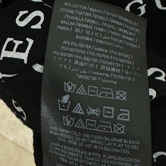 Guess Cropped Sweater with Golden Sequins Emblem and Adjustable Waist Size Med - Picture 5 of 5